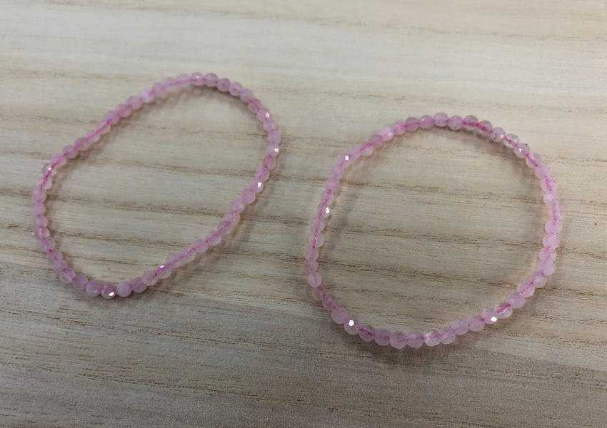 Pulsera Cuarzo Rosa bola facetada